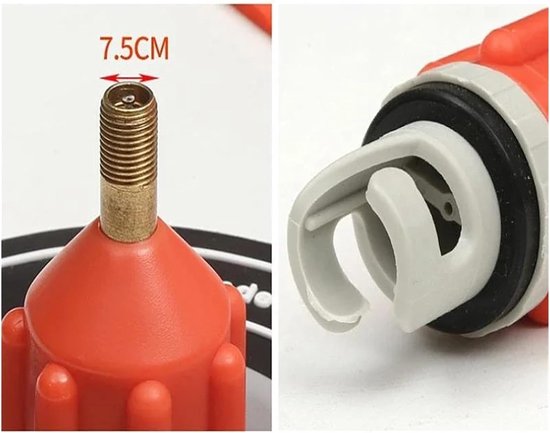 Luchtventiel Adapter - Opblaas Adapter - Water Sporten - Duurzaam Nylon Materiaal - 8 cm Lengte - Oranje van Merkloos — afbeelding 5