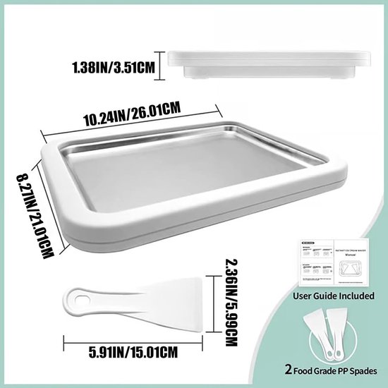 IJsrollermaker - IJsmachine Yoghurtbord - Zelfgemaakte Desserts - Direct Draagbaar - 10 Minuten Bereiding - Wit van Merkloos — afbeelding 4