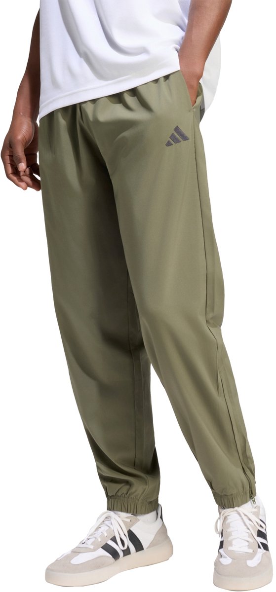 Adidas Sportswear Essentials Small Logo Stanford Lichte Woven Tapered Cuffed Broek Heren Groen