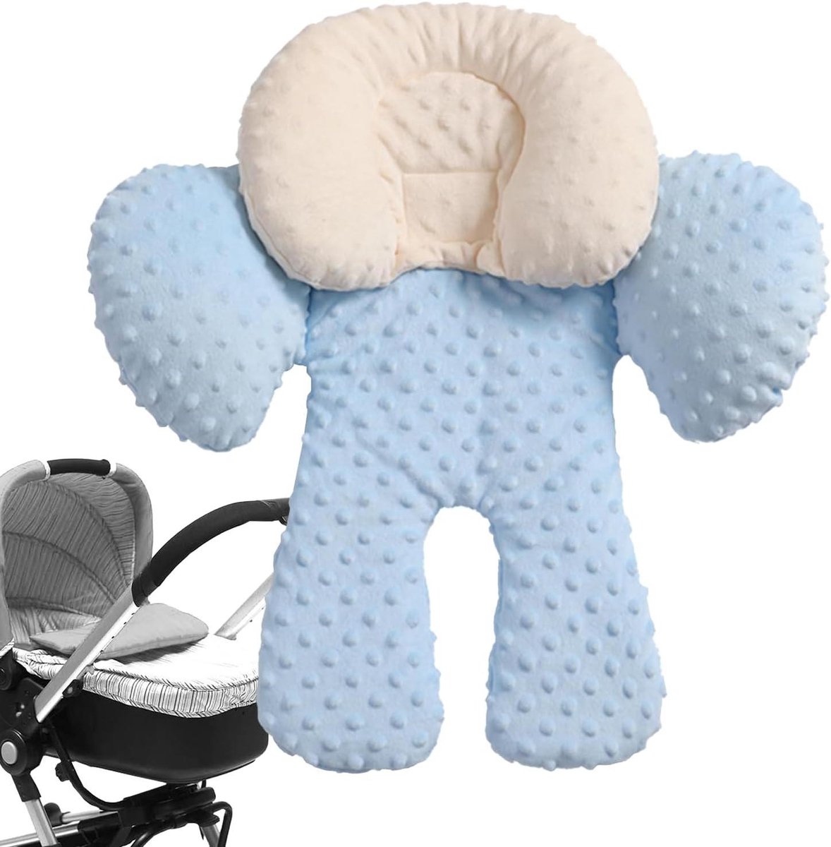 Baby autostoel kussen - Zitkussen kinderwagen - Comfortabel reizen - Gelijkmatige gewichtsverdeling - 360 gram - Blauw