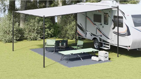 vidaXL - Tenttapijt - Blauw - en - Grijs - 500 - x - 250 - cm - Polyetheen van Merkloos — afbeelding 2