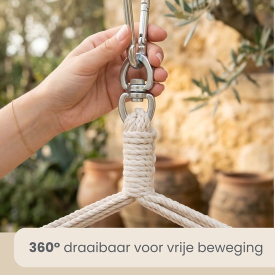 XXL Hangstoel voor 2 Personen - 185x130 Tuin Hangstoel tot 150kg - Zit Hangmat Binnen en Buiten