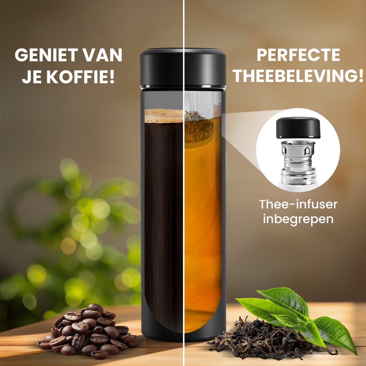 Wilford Thermosfles 450ml - Thee & Fruitinfuser, RVS Lekvrij thumbnail 6