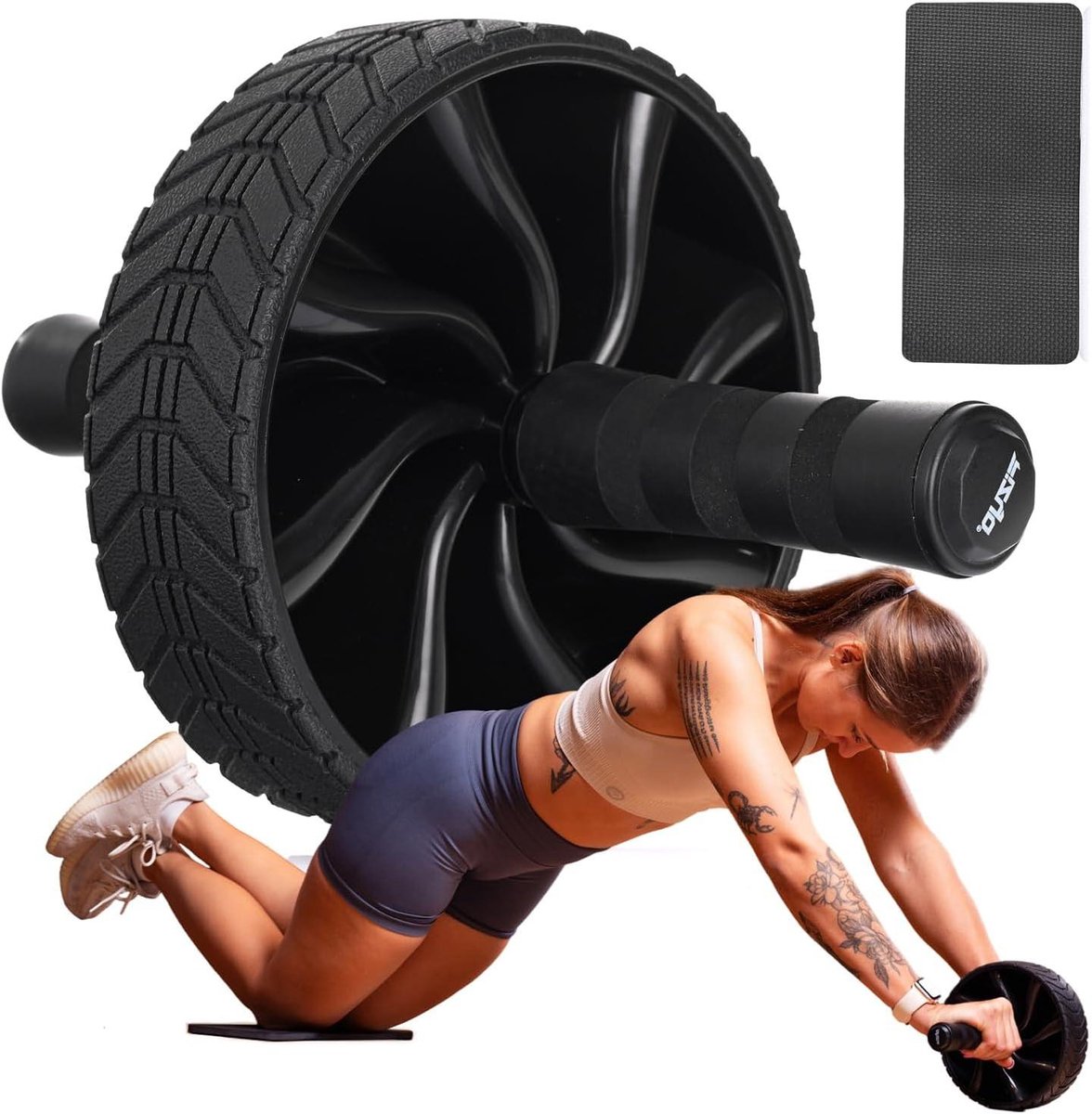 Buikspierroller - Core Trainer - Krachtige Core Training - Ergonomische Handgrepen - 540 Grams - Zwart
