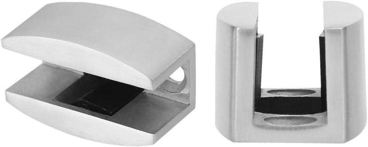 Deurstopper Set - Geleider Onderrail - Schuifdeuren Uitlijnen - Verstelbaar 8-14mm - 2 Stuks - Zilver