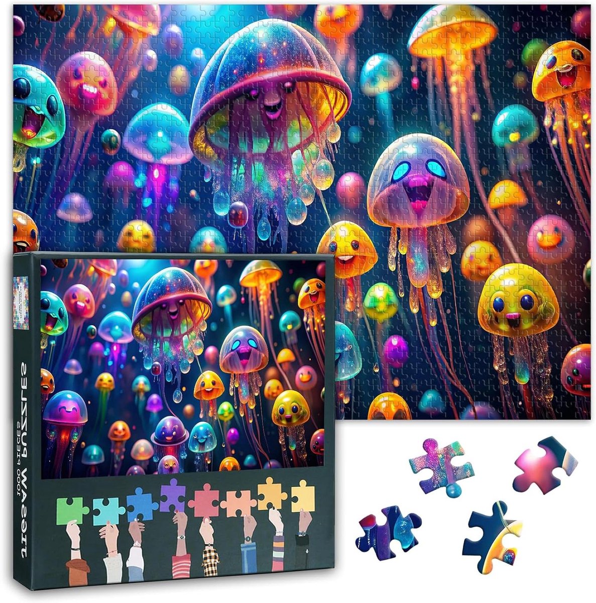 Legpuzzel - Abstracte Puzzel - Ontspanning Thuis - Verborgen Afbeeldingen - 1000 Stukjes - Kleurrijk