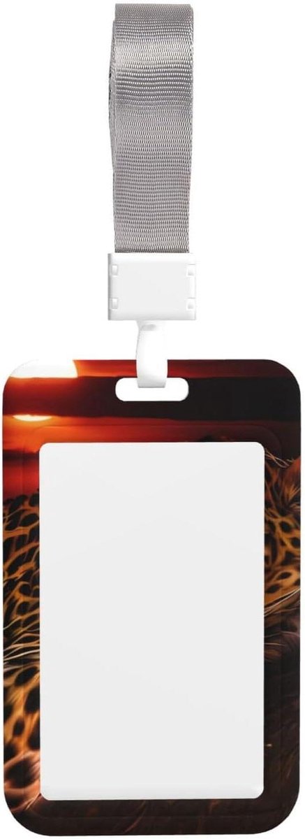 ID Kaarthouder - Naambadge Beschermer - Dagelijks Werk - Afneembaar Koord - 11 x 7 cm - Luipaardprint