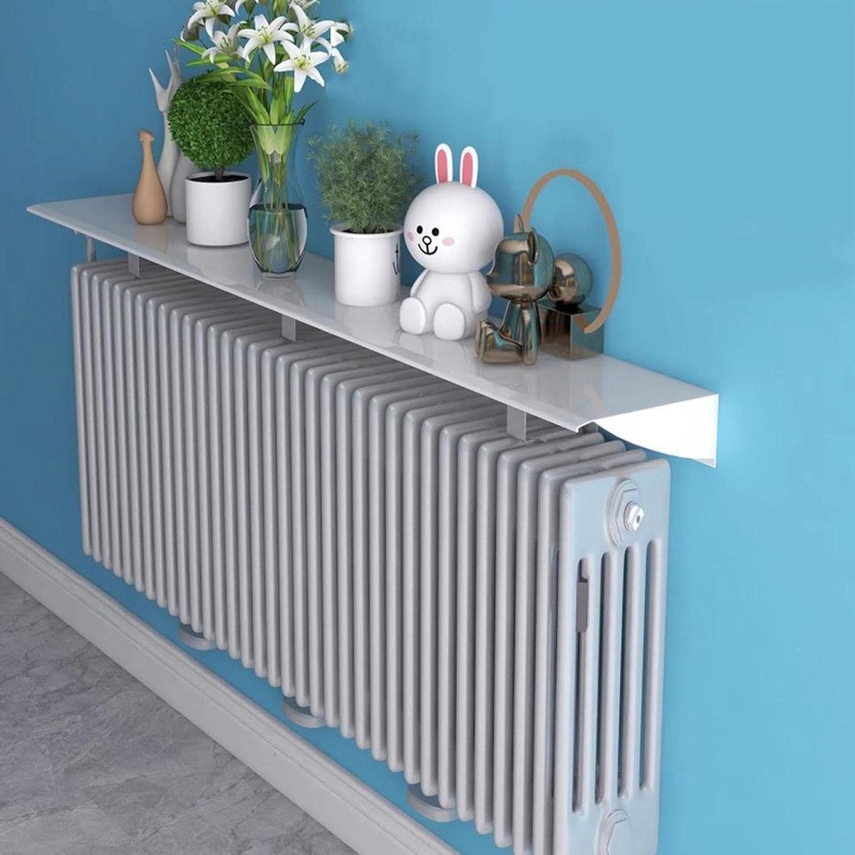 Radiator Plank - Kachel Cover - Ruimte Creëren - Geen Boren Nodig - 50-170cm - Wit