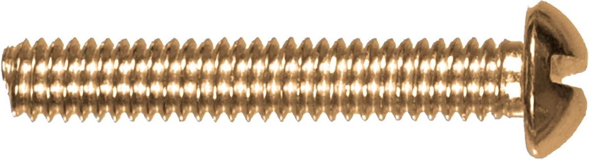 Machineschroef - Ronde kop schroef - Metaal bevestigen - Messing afwerking - 2.5 inch - Messing