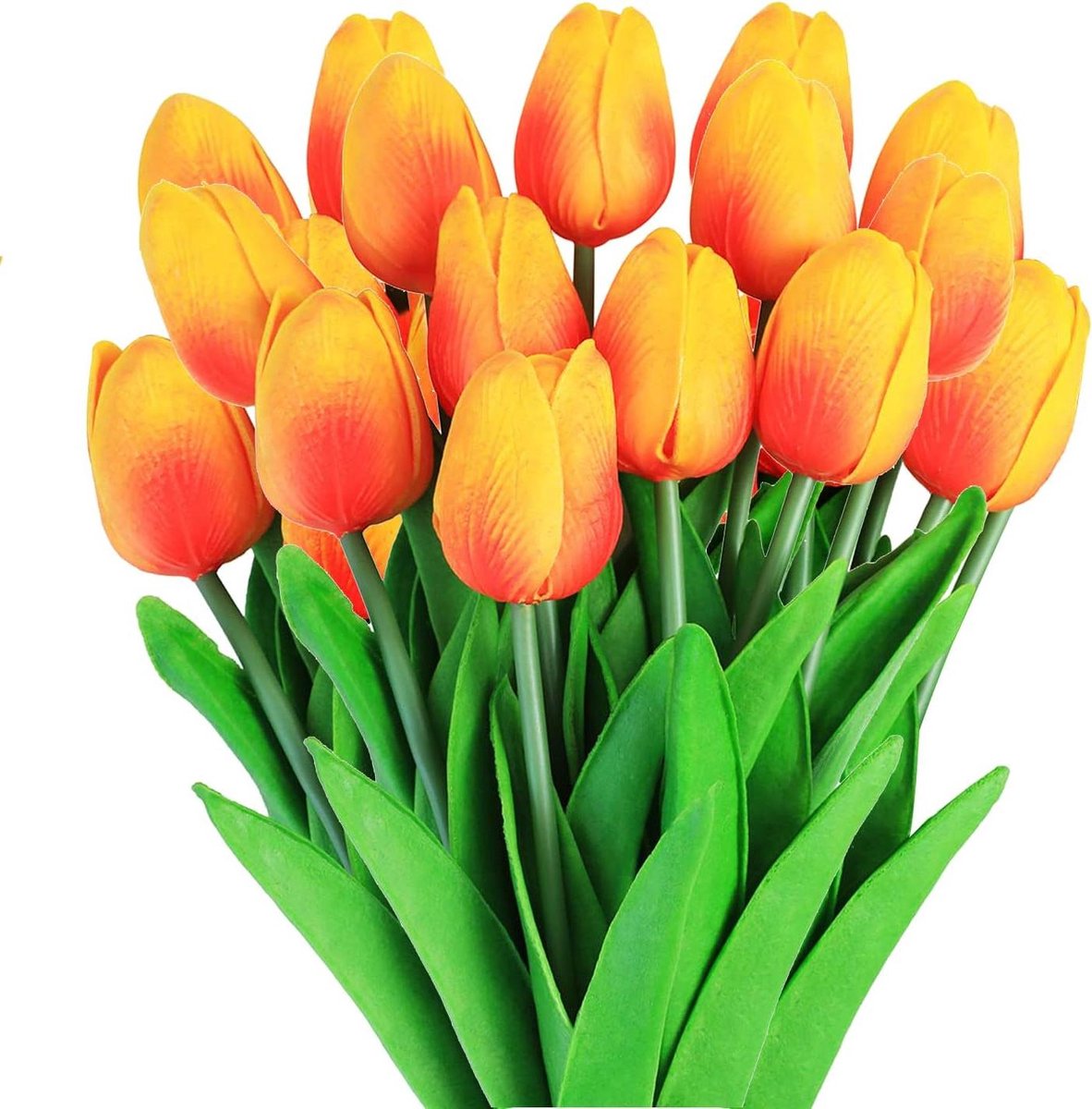 Kunsttulpen - Nep tulpen - Decoratie - Echt gevoel - 34 cm - Rode zonsondergang