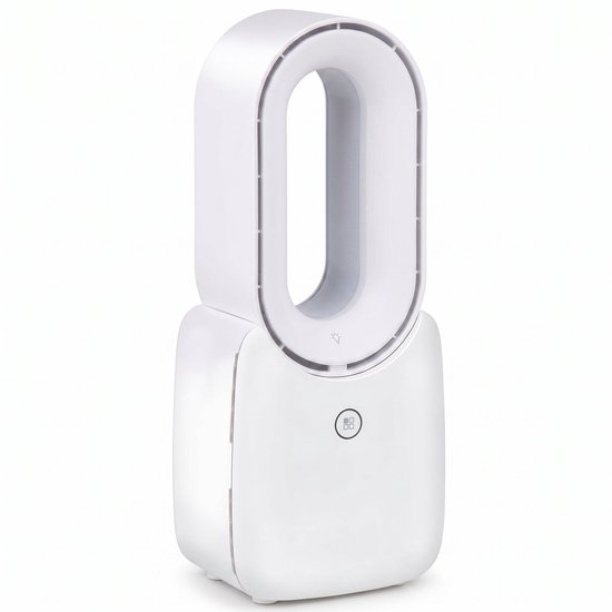 Lomera Bladloze Tafelventilator Draadloos 1800mAh USB-C Oplaadbaar Stil Veilig Compact Wit