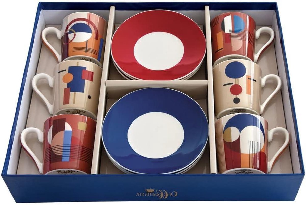 Espressokopjes Set - Koffiekopjes Met Schotels - Koffie Genieten - Magnetronbestendig - 100 ml - Wit