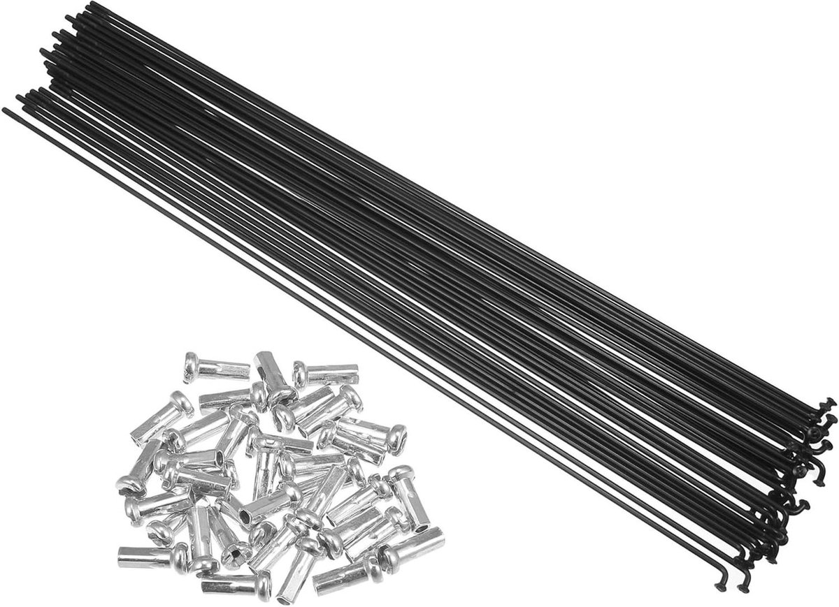 Fietsspaken Set - Reserveonderdelen Wielen - Wiel Reparatie - Koolstofstaal Materiaal - 36 Stuks 284mm - Zwart