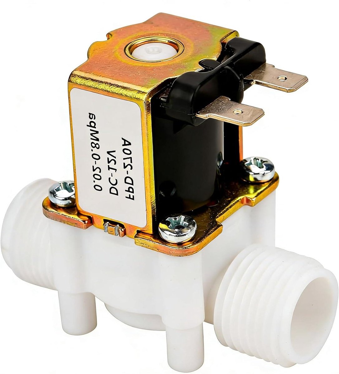 Elektrische Waterklep - Magneetventiel - Waterleiding Besturen - Normaal Gesloten NC - G1/2 Inch - Wit