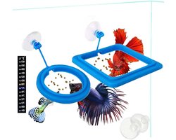 Voerstation Aquarium - Drijvend Station - Visvoer Voeren - Met Zuignap - 10 Gallons - Wit