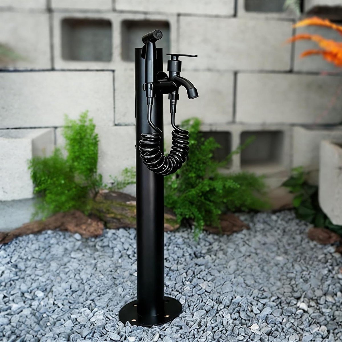 Roestvrijstalen Waterzuil - Buiten Kraan - Tuin Beregening - Vorstbestendig Ontwerp - One Size - Zwart