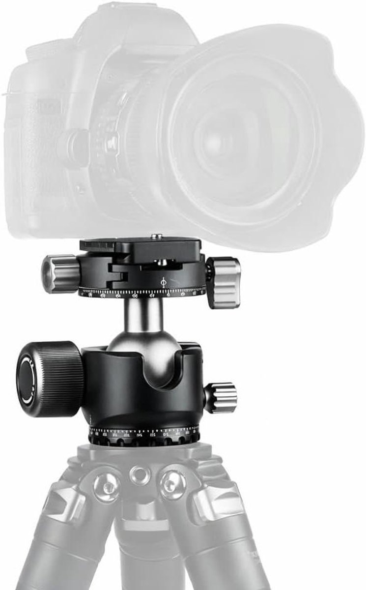 Camera Statief Balhoofd - Panorama Kop - Fotografie Stabiliteit - Laag Profiel Ontwerp - 40mm Bal - Zwart