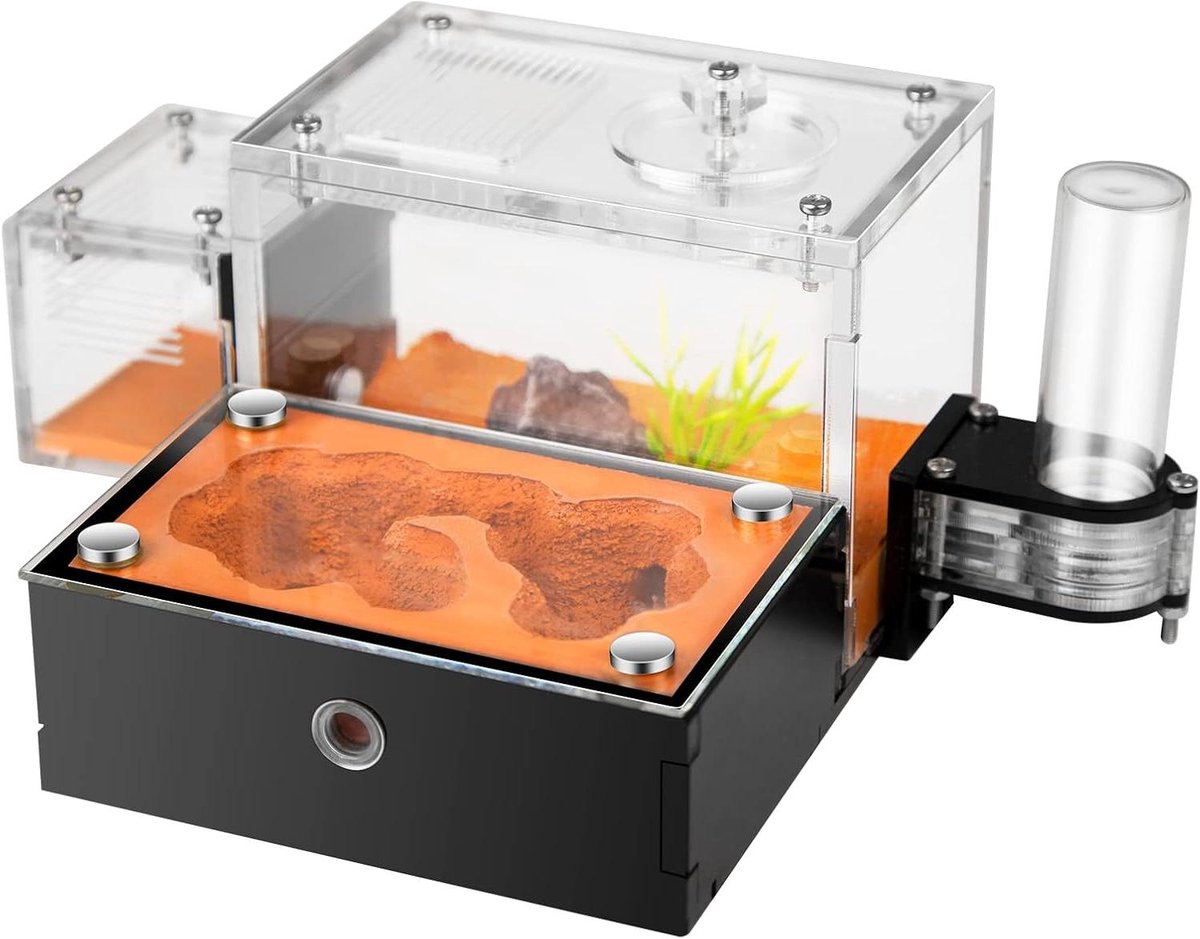 Mierenboerderij Habitat - Mieren Nest - Mieren Gedrag Studie - Uitbreidbaar Ontwerp - 10.1 Liter Tank - Rood