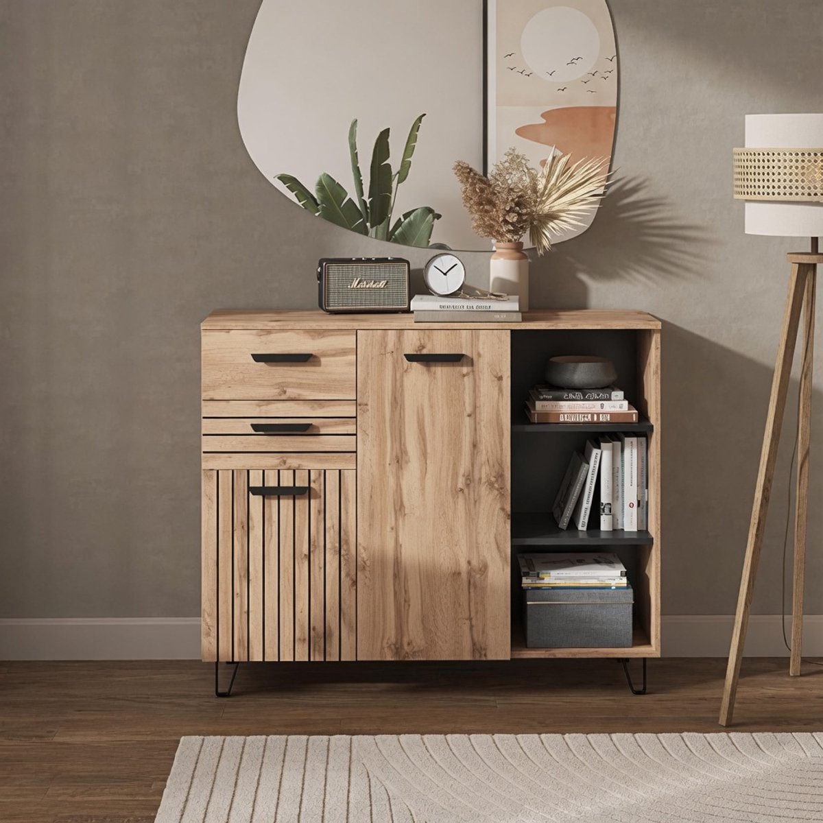 Luxe Opbergkast – Bruin – 120 cm – Industrohome