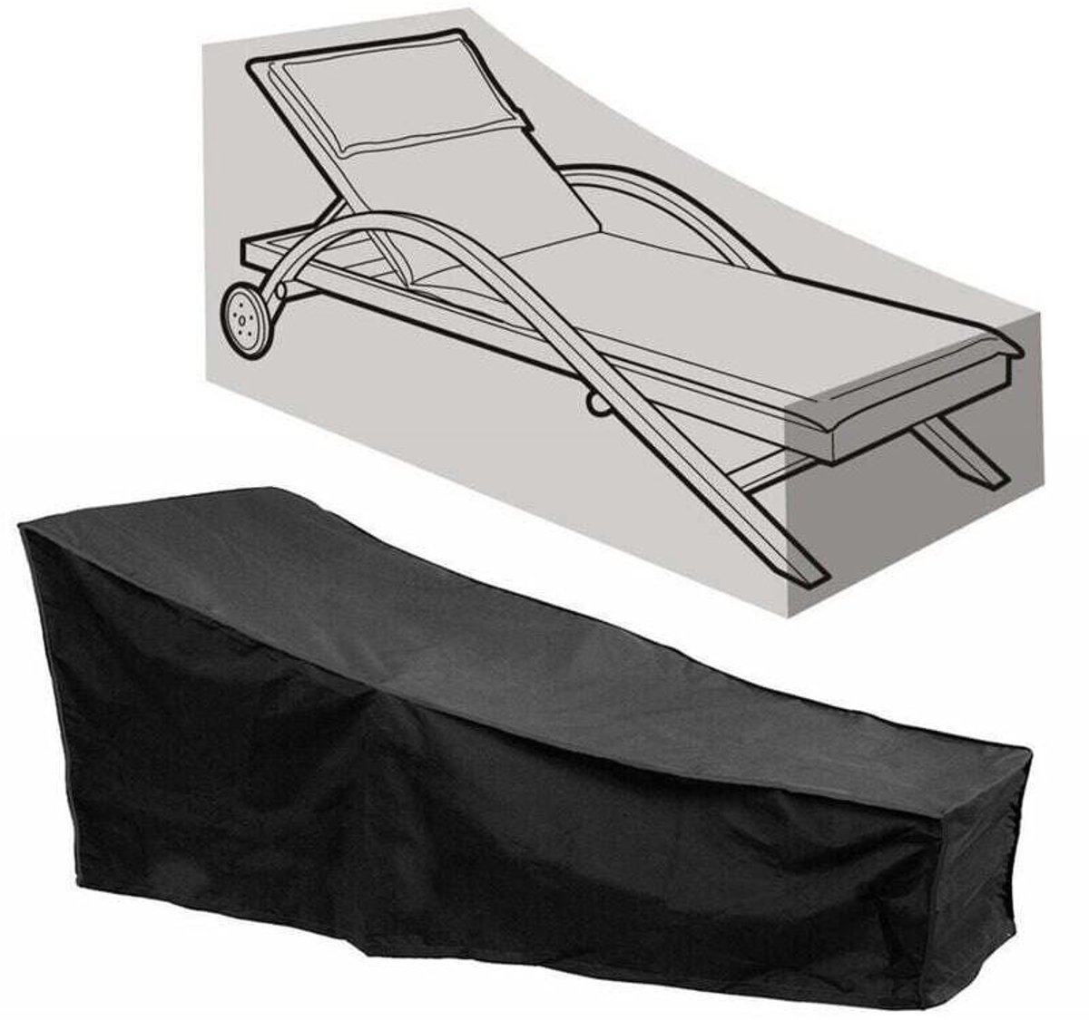 Tuin ligstoelhoes - Waterdichte tuin ligstoelhoes, gemaakt van duurzame materialen, tuinmeubelhoes, ligstoelhoes – (Afgeschikt vooringen: 208 cm lang x 76 cm breed x 78 cm hoog)