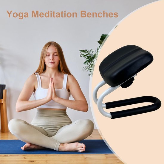 Meditatiekruk - Gebedsknieler yogakruk - Ontspannen Zitten - Verstelbare Hoogte - 17x24x17 cm - Zwart van Merkloos — afbeelding 2