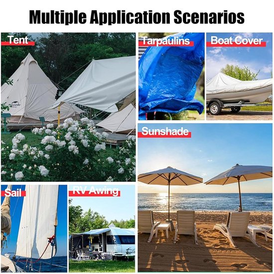 Luifel Reparatietape - Waterdichte Canvas Patch - Tent Repareren - UV-Bestendig Zwaar Belastbaar - 10 cm x 10m - Zwart — afbeelding 2
