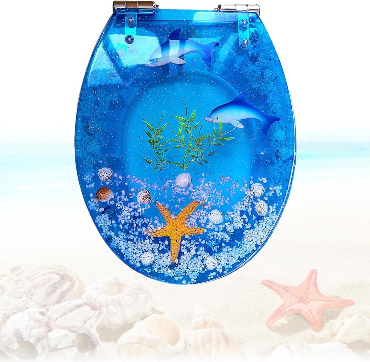 Toiletbril - Toiletdeksel WC-bril - Badkamer Decoratie - Oceaan Inspiratie - Universele Pasvorm - Blauw
