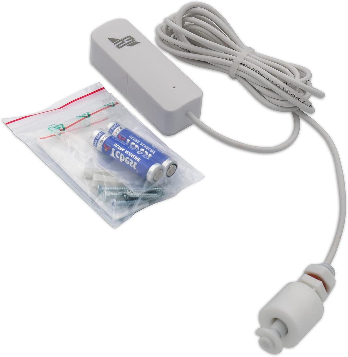Watermelder Vlotterschakelaar - Waterdetector Lekdetector - Wateroverlast Voorkomen - Draadloze Meldingen - 1.4m Kabel - Wit