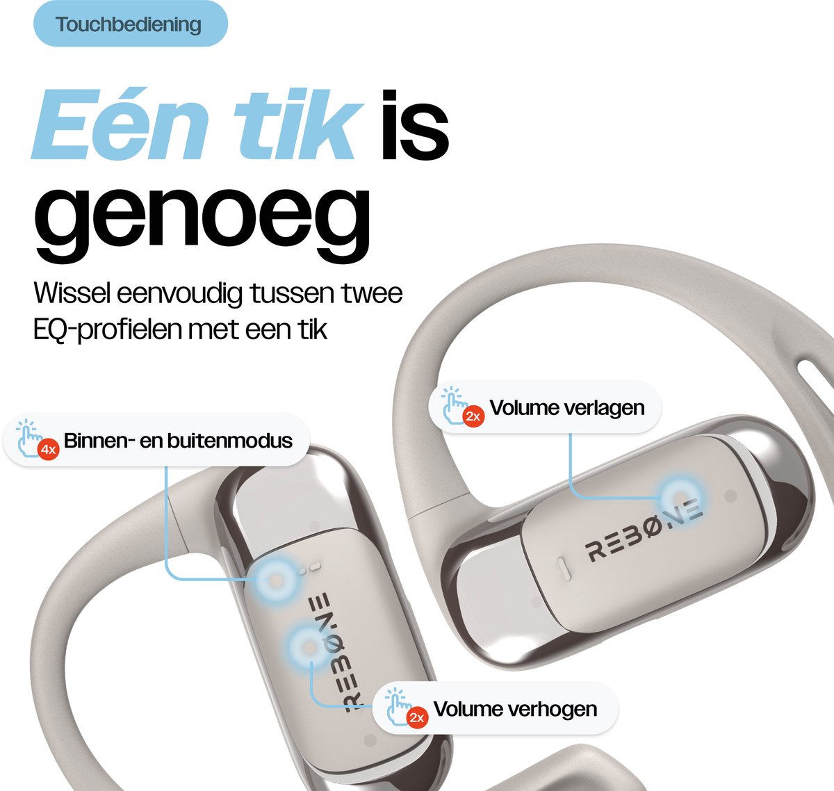 REBØNE AERO Draadloze Oordopjes met Bone Conduction - afbeelding 2
