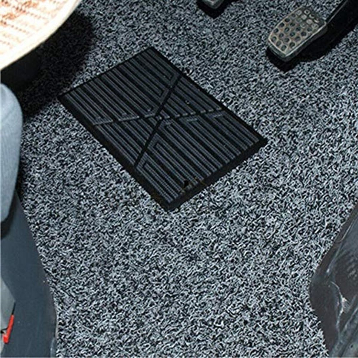 Universele Zwarte PVC Auto Vloermat - Antislip Voetmat voor Pedalen 23x15cm, Duurzaam en Waterdicht