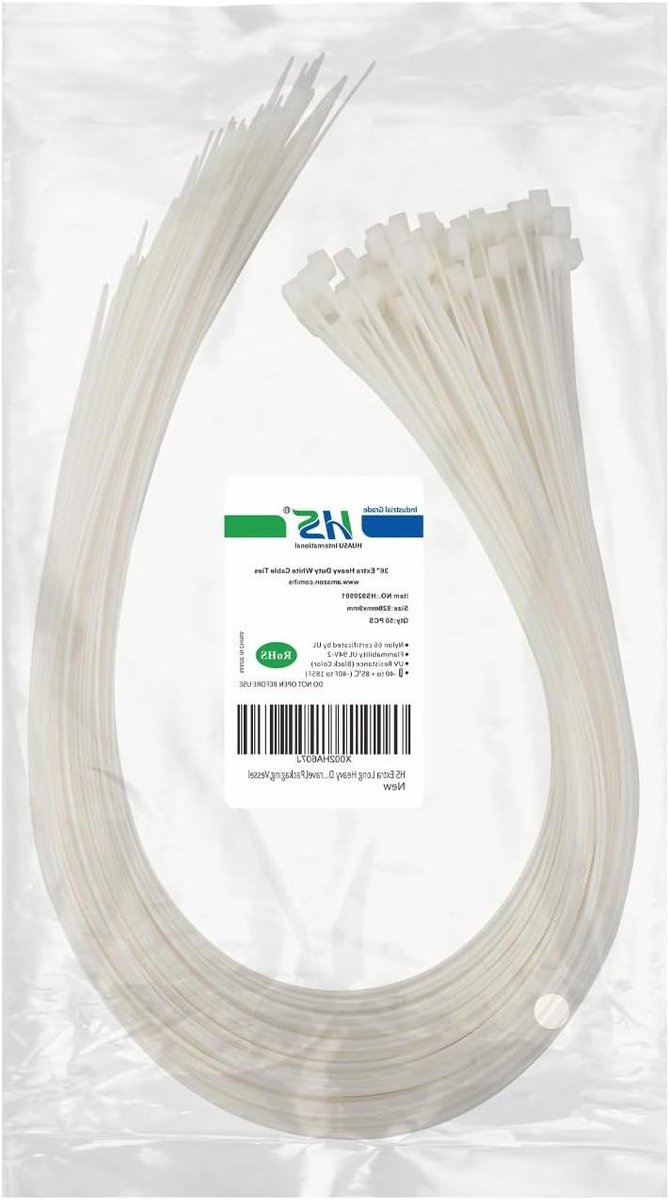Zware Ritsbanden - Kabelbinders Heavy Duty - Bundelen van apparatuur - Extra lange en brede - 92 cm - Wit
