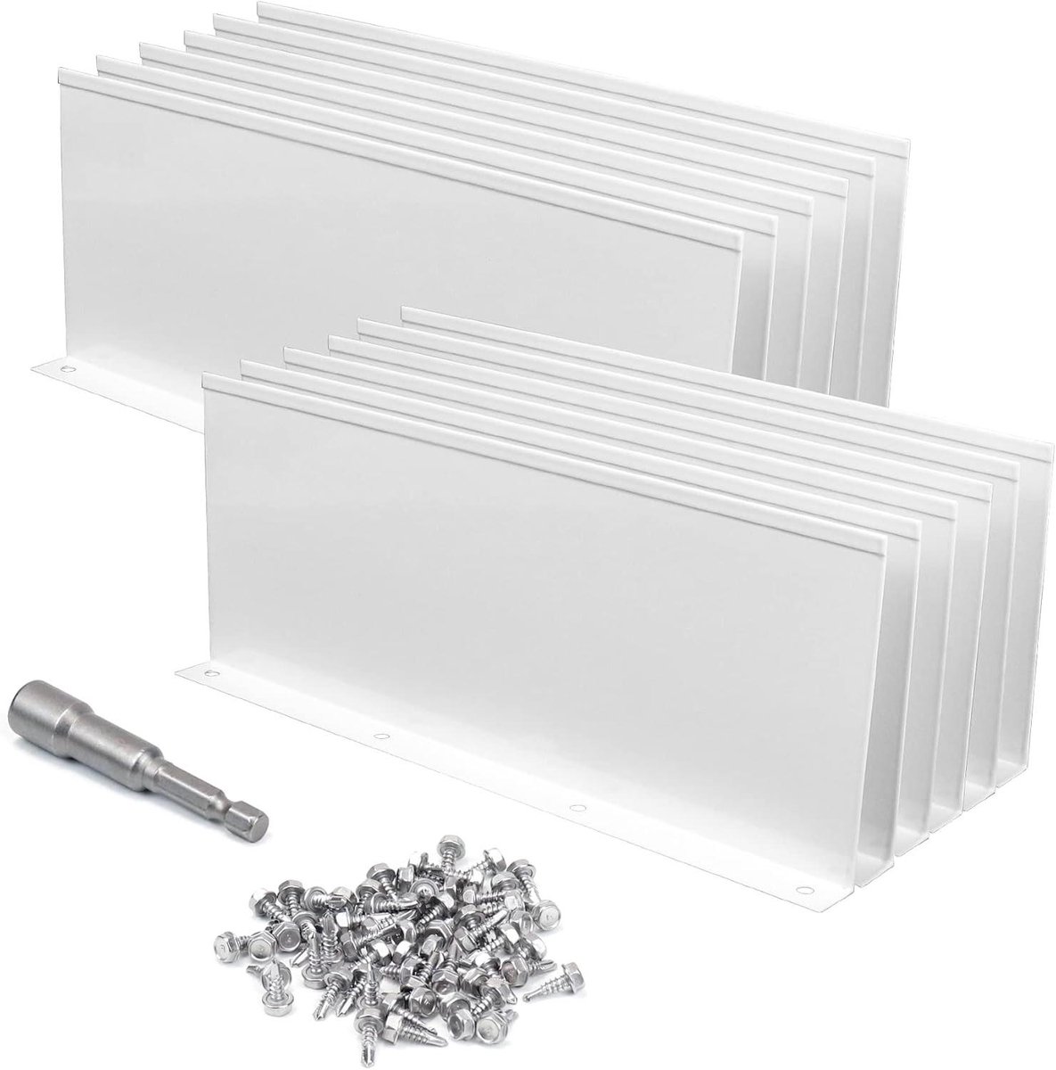 Goot Vallei Bescherming - Gootbescherming - Wateroverlast Voorkomen - Aluminium Goot Vallei - 12 stuks - Wit