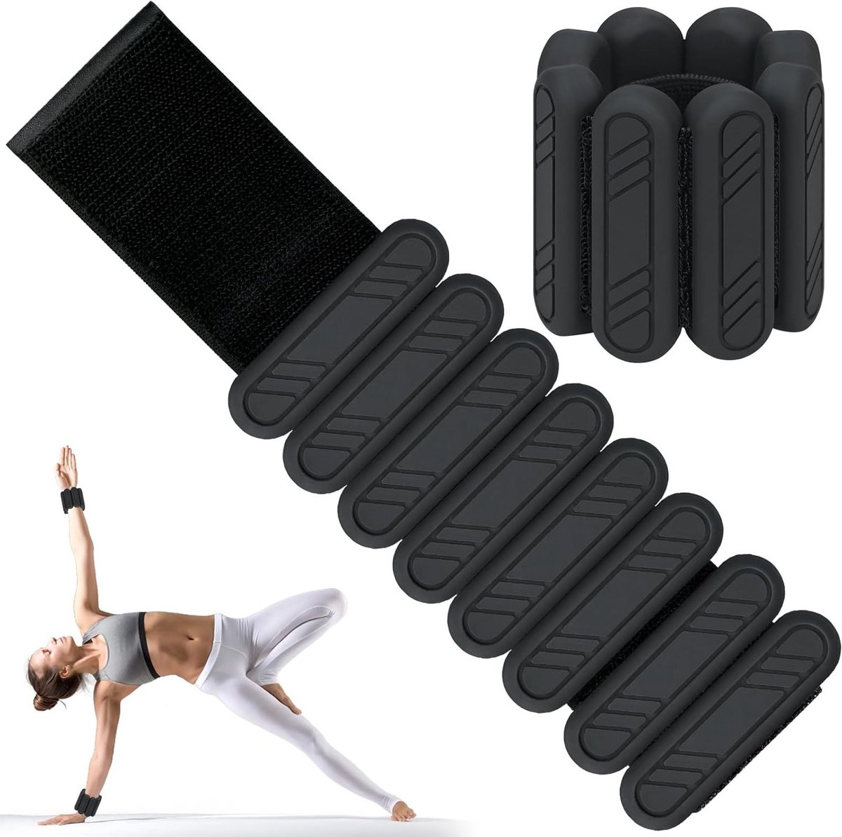 Verstelbare Polsgewichten Set van 2, Gewichten voor Pols of Enkel, Ideaal voor Beweging, Jogging en Yoga, 0.5 kg/1 kg per stuk