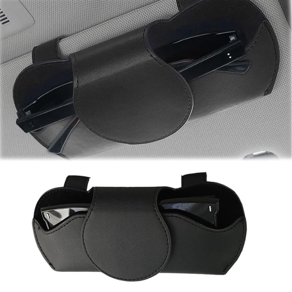IMstore - Auto Zonnebril Houder - Zonnebril Organizer - Magnetische Bril Houder - Zwart - Auto Accessoires - Geschikt voor Alle Voertuigen