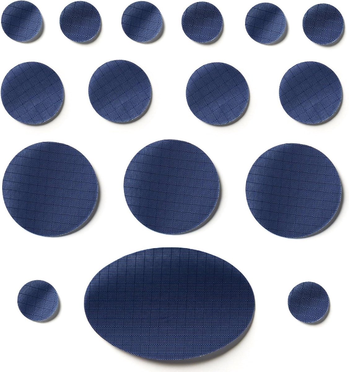 Jacket Repair Patches - Outdoor Gear Fix - Kleding Repareren - Zelfklevend Waterdicht - 16 Stuks - Donkerblauw