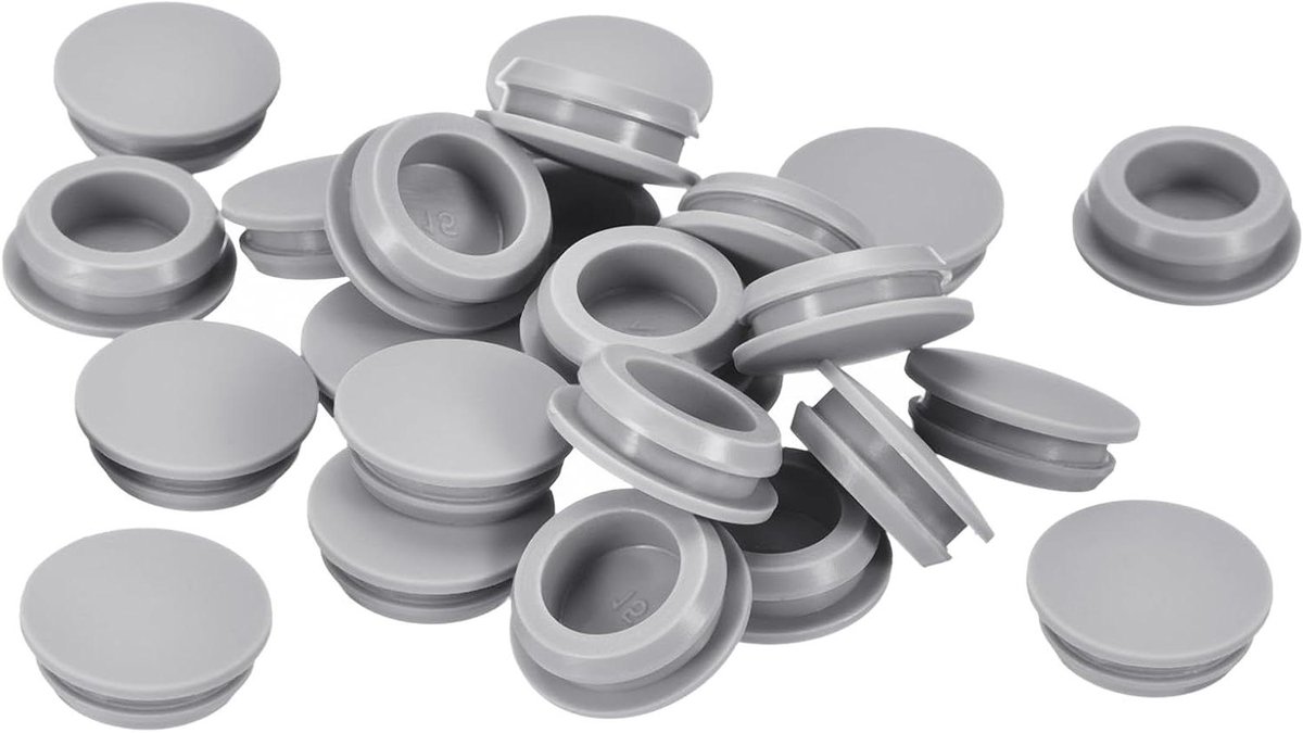 Siliconen Stoppen - Ronde Doppen - Gaten Afdoppen - Hoge Temperatuur Bestendig - 25 Stuks - Grijs
