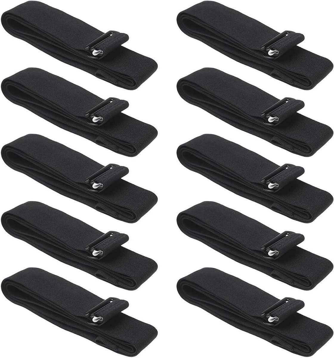 Hartslag Borstband - Elastische Band - Sportmeting - Verstelbaar - 10 stuks - Zwart