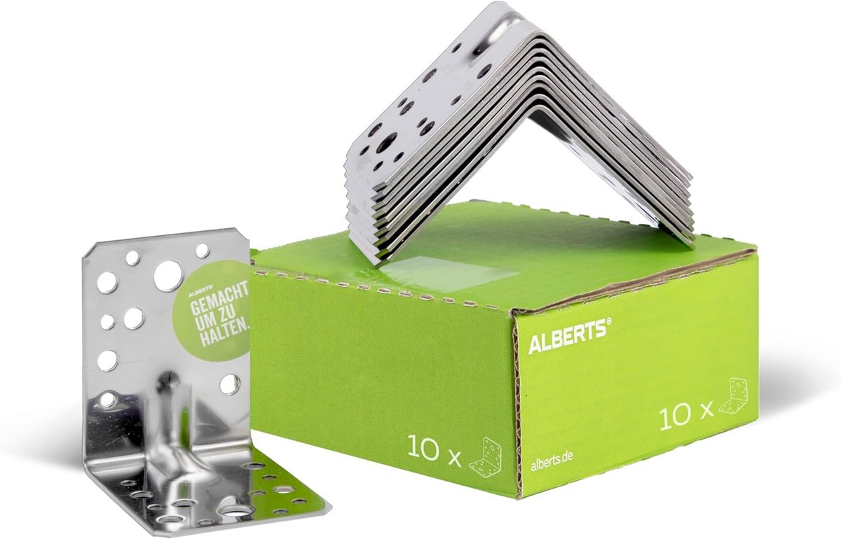 Hoekanker Extra Sterk - Versterkingshoek - Houtverbindingen Maken - Extra Sterk Met Rib - 105x105x90mm - rvs