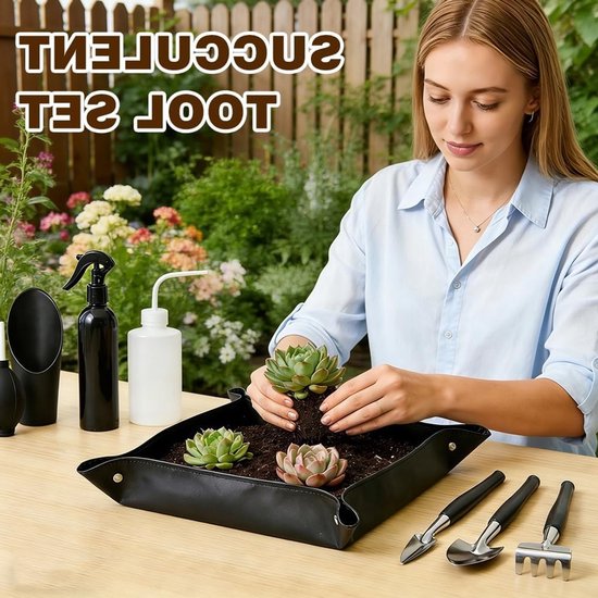 Complete Bonsai Starter Set met 16 Onderdelen, Inclusief Waterdichte Pot, Opbergzak en Mini Tuingereedschap voor Verpotten, Vetplanten en Plantenverzorging — afbeelding 4
