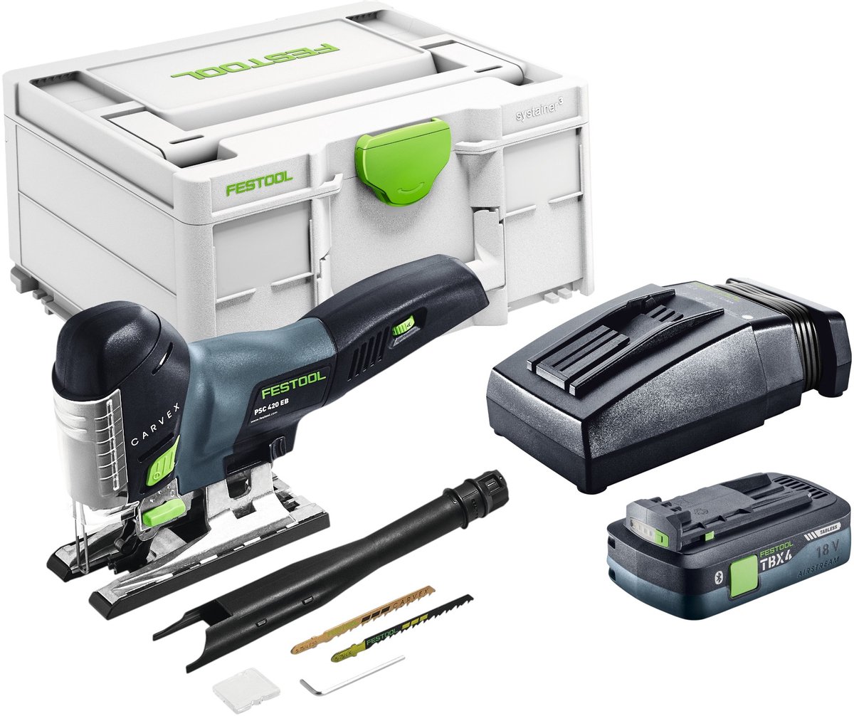 Festool PSC 420 EB-Basic accu pendelzaag 18 V 120 mm borstelloos + 1x accu 4,0 Ah + oplader + Systainer