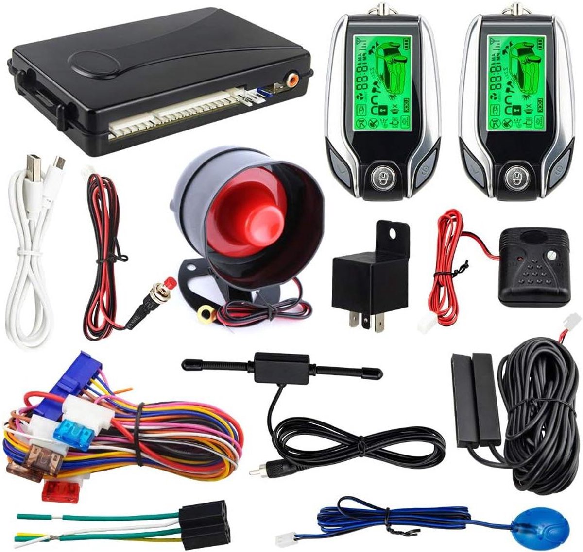 Auto Alarmsysteem - Voertuig Beveiliging - Voertuig Beveiligen - Passieve Keyless Entry - 500 Meter Bereik - Zwart