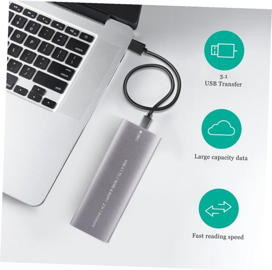 Externe Harde Schijf - Solid State Drive - Snelle Data Transfer - Aluminium Behuizing - 3 Stuks - Diverse Kleuren — afbeelding 2