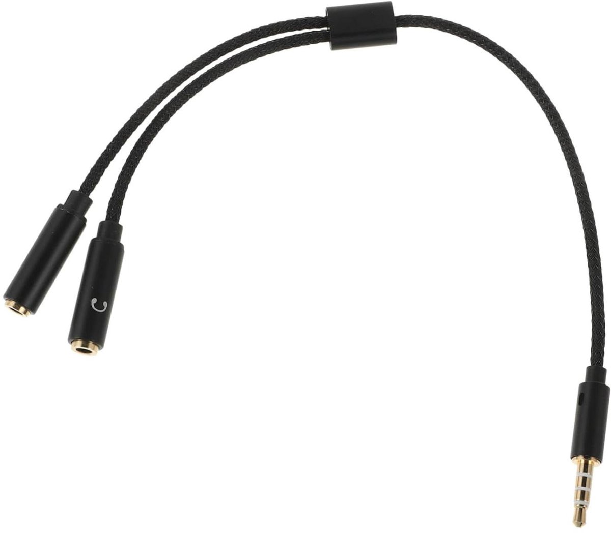 Headset Adapterkabel - Audio Splitter - Audio Delen - Plug and Play - 26.5 cm - Zwart