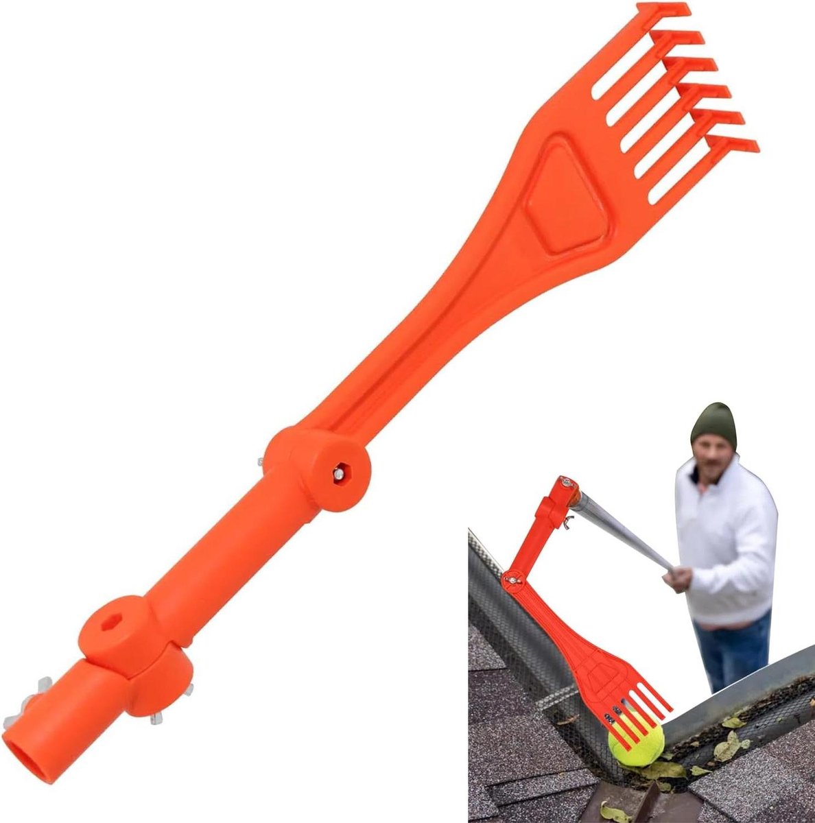 Dakgoot Hark - Gereedschap Dakgoot - Veilig Dakgoten Reinigen - Draaibare Handgreep - 10 cm Breed - Standaard