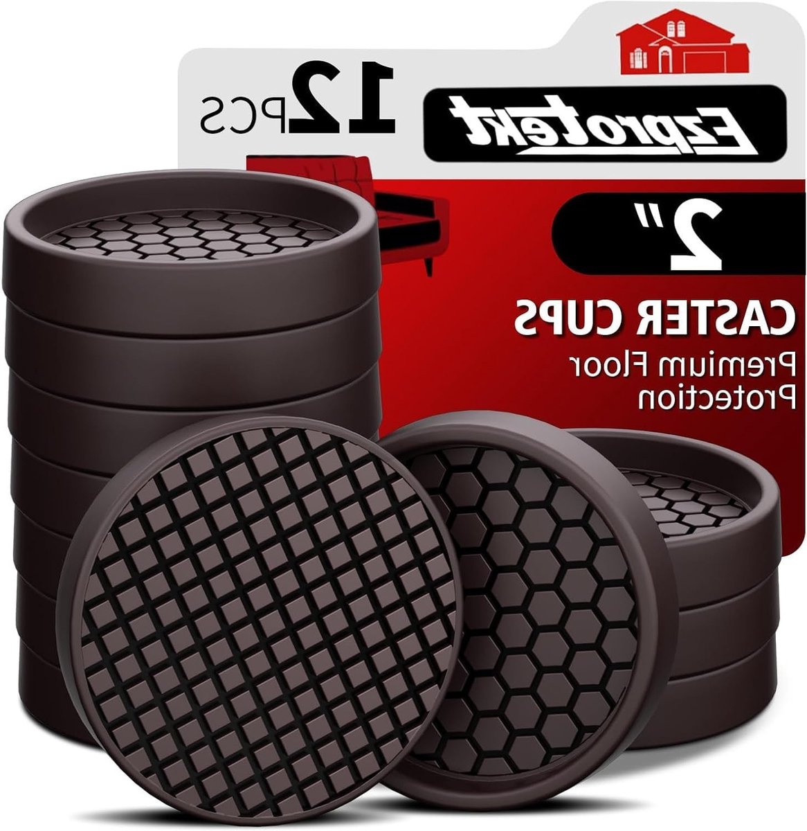 12 Stuks Antislip Meubelpads voor Houten Vloeren - 5 cm Ronde Rubber Coasters, Antislip Me