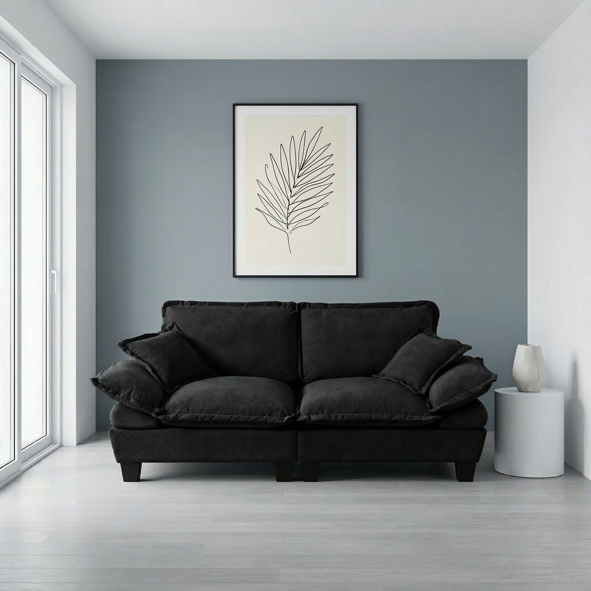 Wishdor 2-Zits Modulaire Bank - Gebogen Armleuningen En Afneembare Kussens - Modern Design