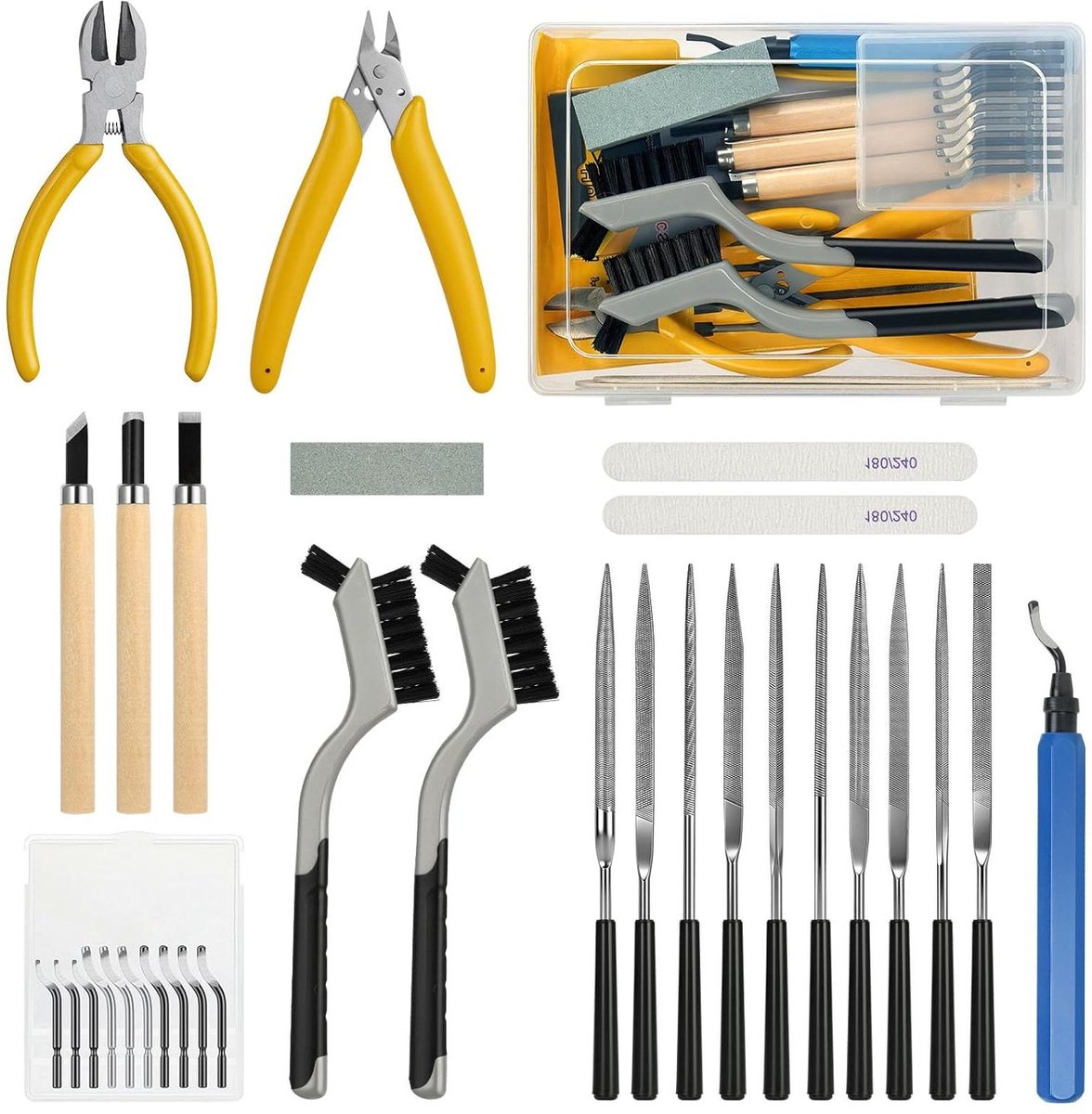 Universele Ontbraamset - Ontbramer Set - Metaal Bewerken - 31 Delig Inclusief Vijlen - 219 x 203 x 32 cm