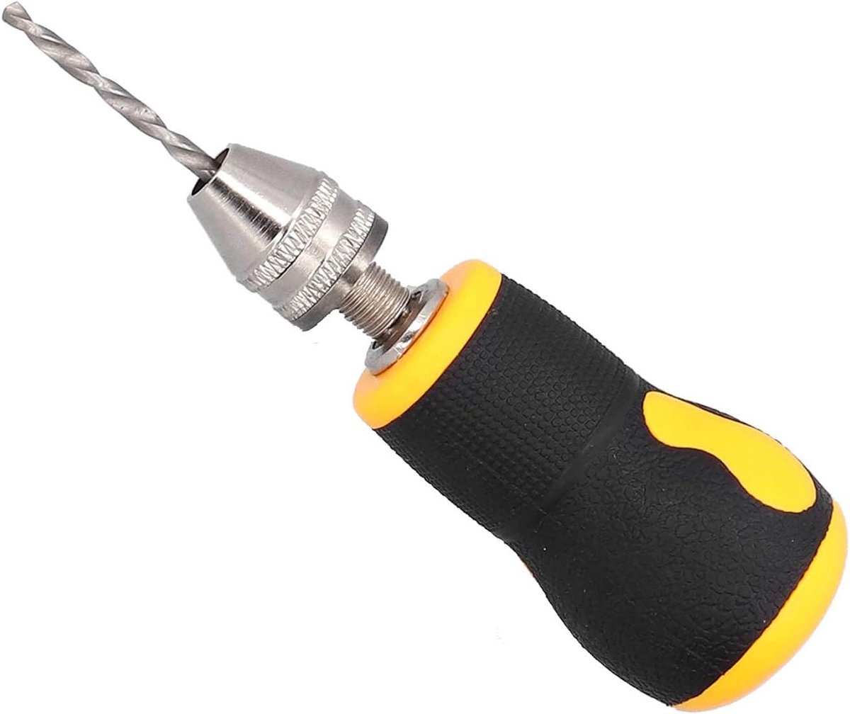 Handboor Schroevendraaier - Mini Boor Set - Precisiewerk Boren - Antislip Handgreep - 9 cm Lengte - Zwart