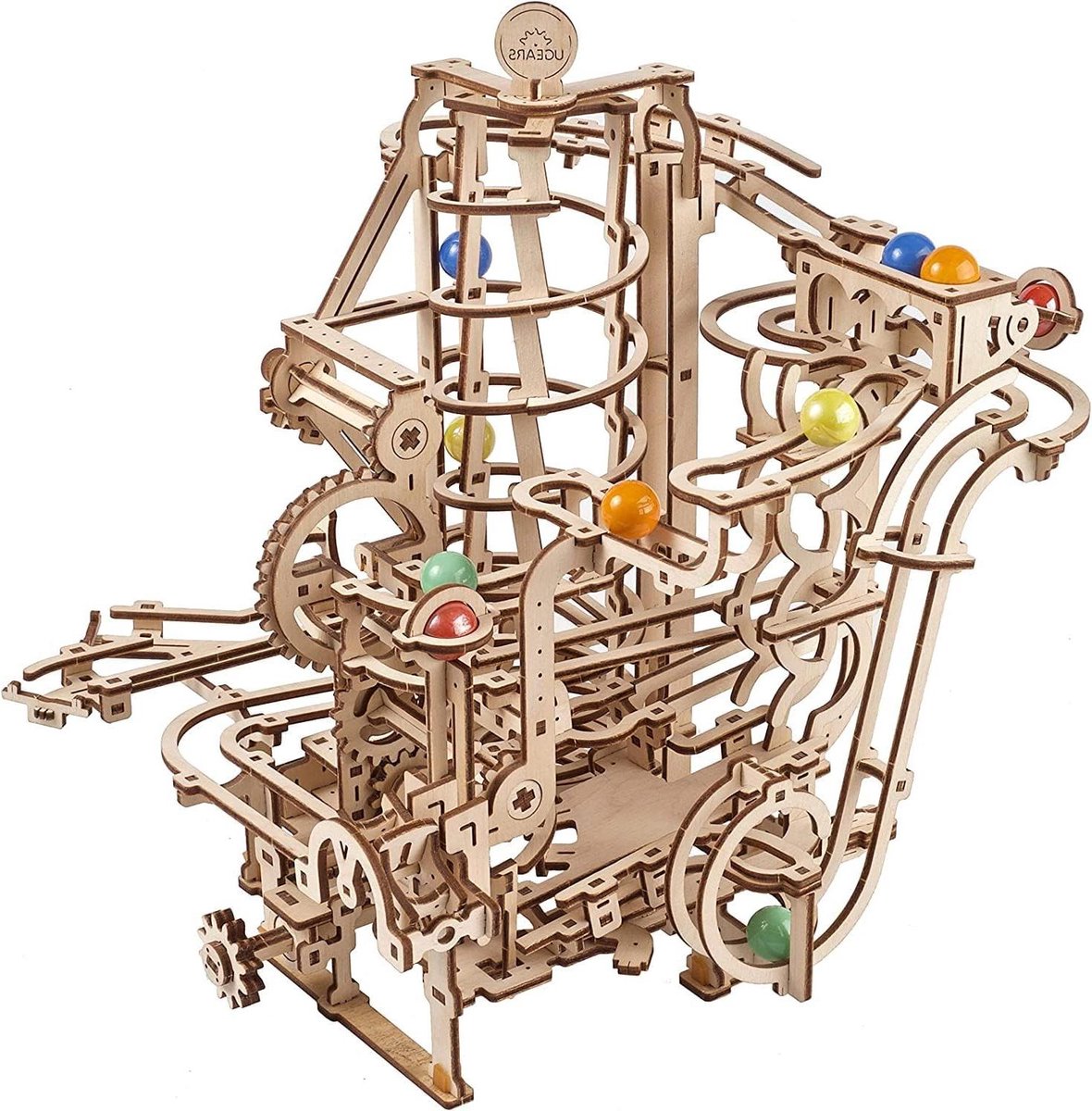 Houten Knikkerbaan - 3D Puzzel Modelbouw - Mechanisch Bouwen - Spiraalvormige Takel