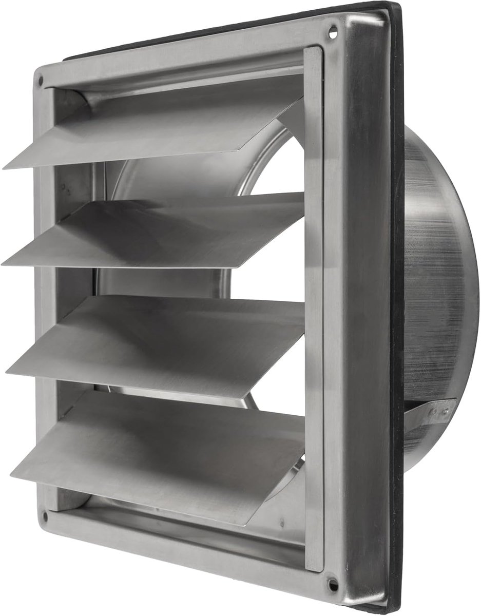 Lucht Uitlaatkap - Ventilatie Ventiel - Ventilatie Binnen Buiten - Met Terugslagklep - 125mm Diameter - Metaal